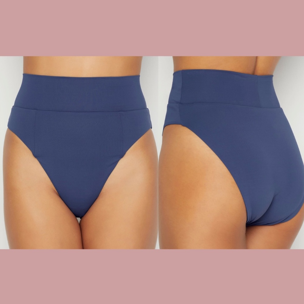 NEW‎ Becca [ Medium ] Color Code Tanya French Cut Bikini Bottom in Blue